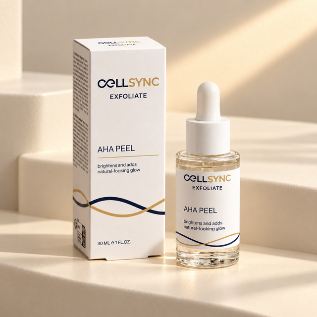 CellSync AHA Peel — cream and gold product photograph
